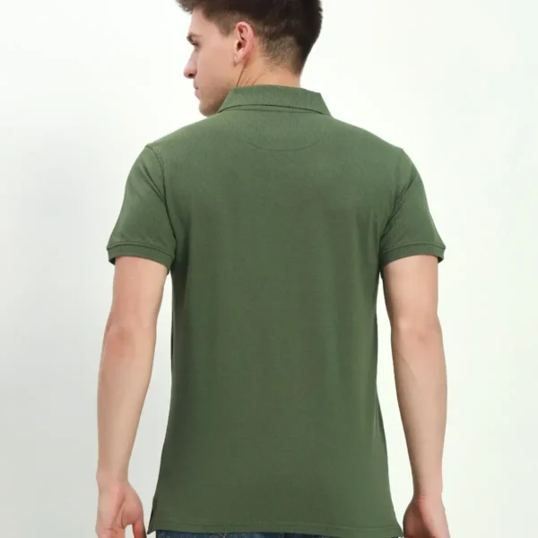 Triple Dot Olive Green Polo T-shirt Cotton